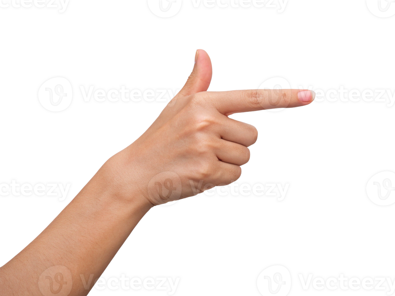 Hand Gesture Pointing with Extended Index Finger at a Person Transparent Background, Generated with AI png