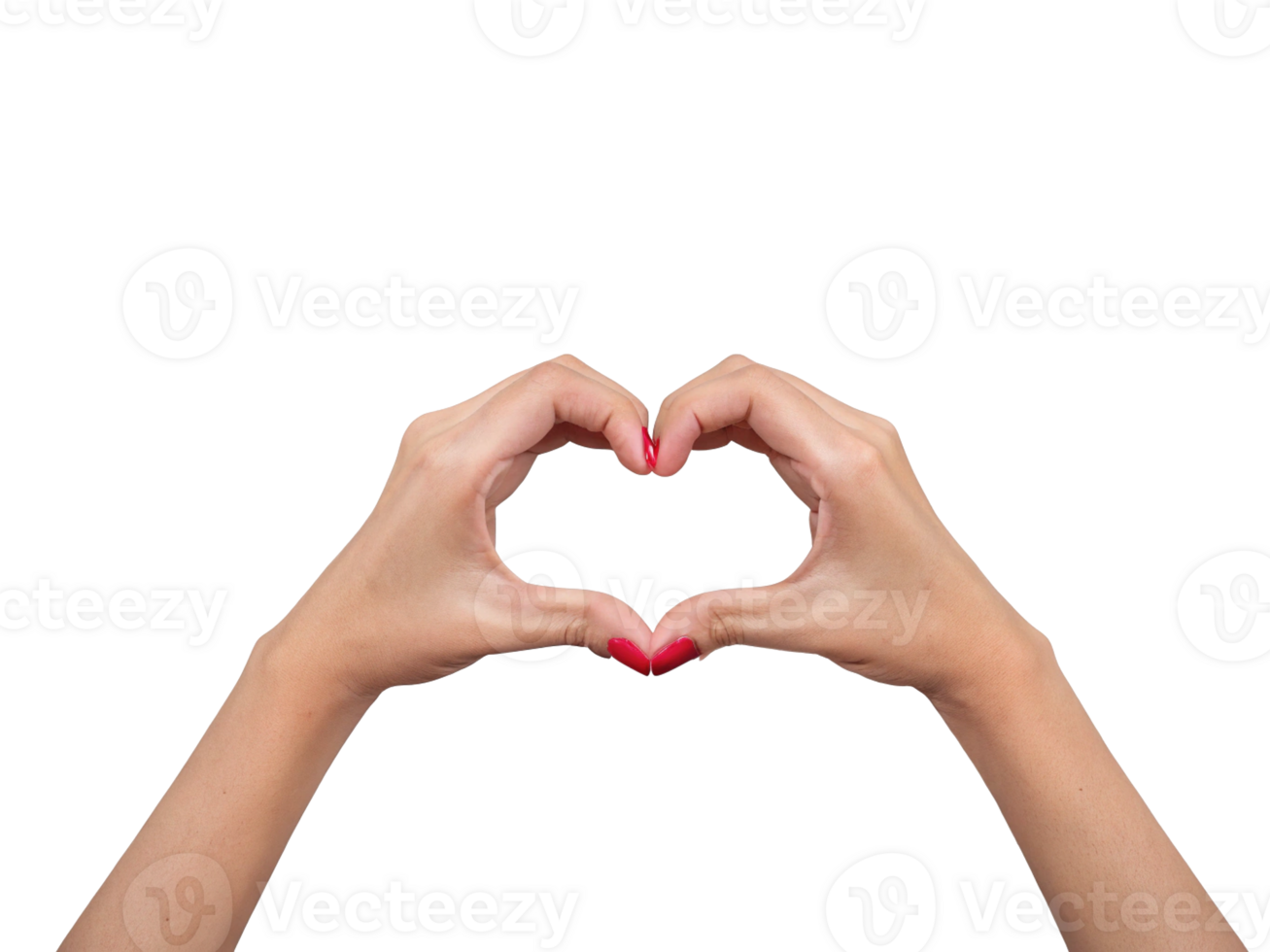 Hands Making a Heart Gesture Symbolizing Love and Care Transparent Background, Generated with AI png