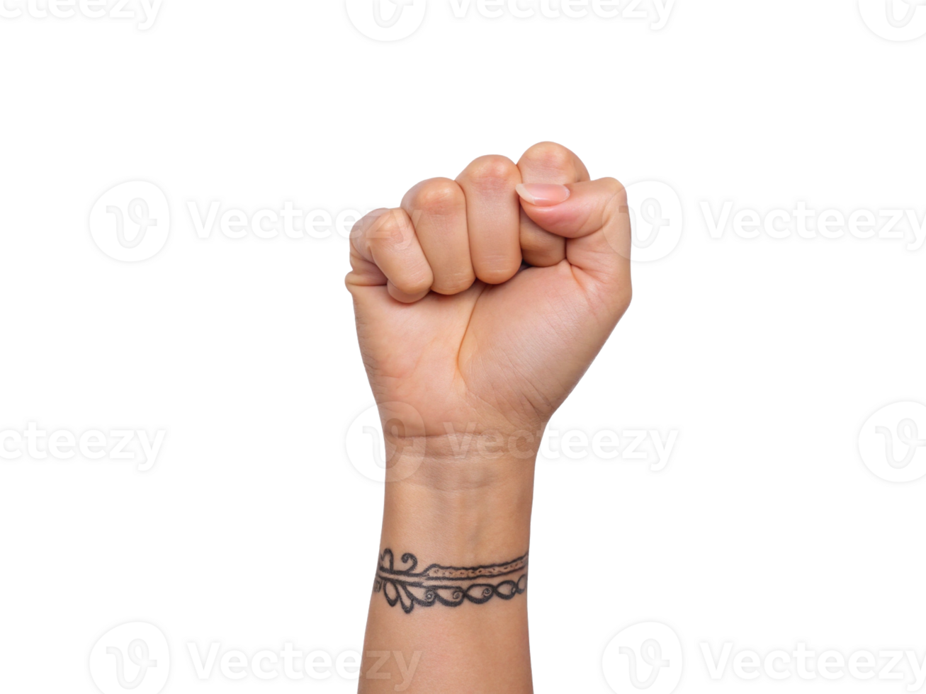 Empowering Hand Gesture of Raised Fists, Strong Women Transparent Background, Generated with AI png