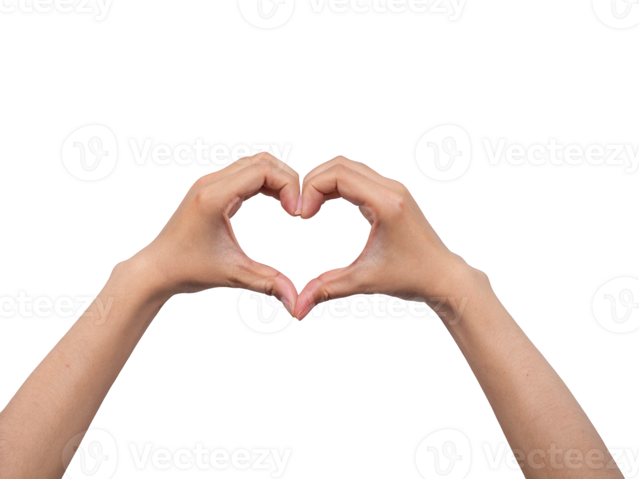 human hands creating a heart shape gesture Transparent Background, Generated with AI png