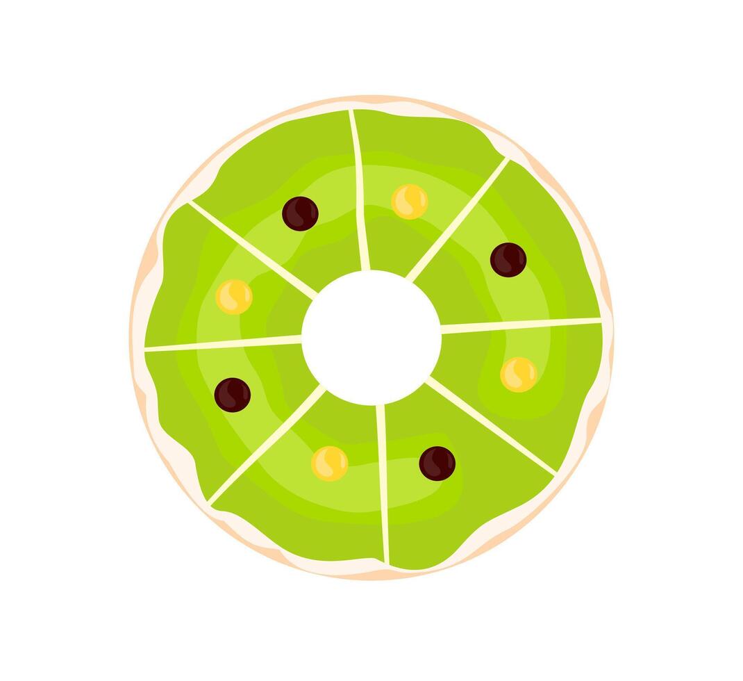 Fresh Green Donuts Full Flavor vector
