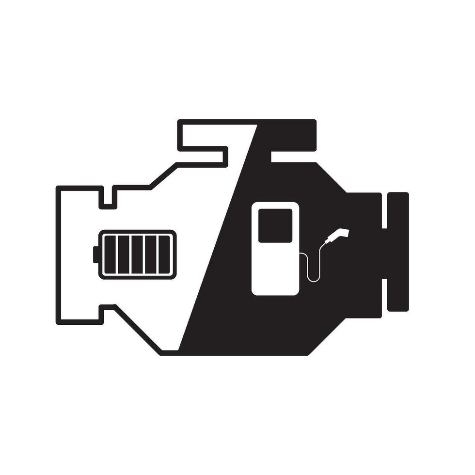 Hybrid Check Engine Icon vector