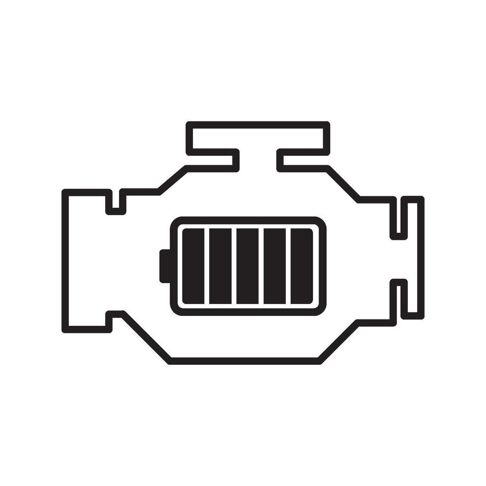 Check Engine Battery Icon vector