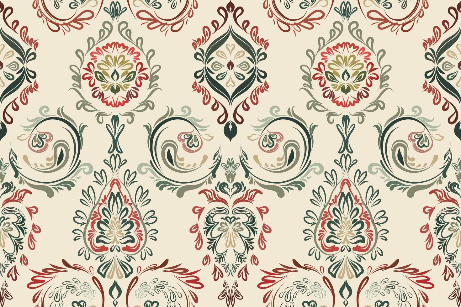 Romantic Boho floral pattern.Persian pattern Indian floral pattern. Illustrasion.Design for fashion , fabric, textile, wallpaper , wrapping and all prints vector