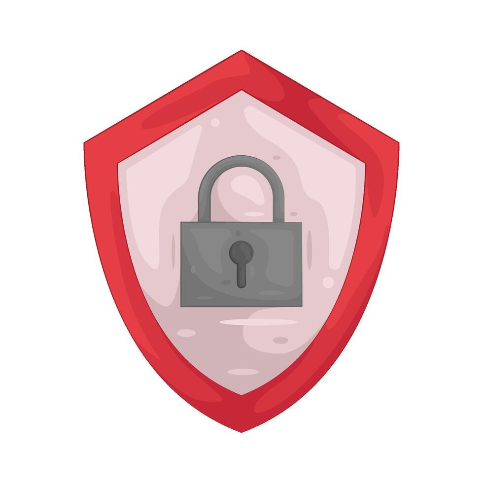 Illustration of lock and shield vector
