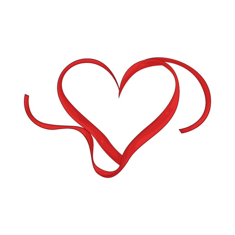 red Ribbon Heart vector