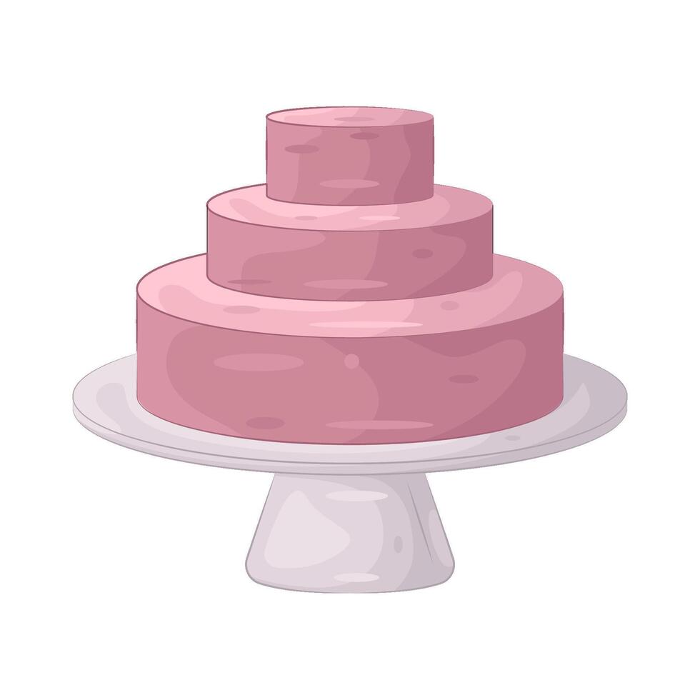 pink birthday cake vector