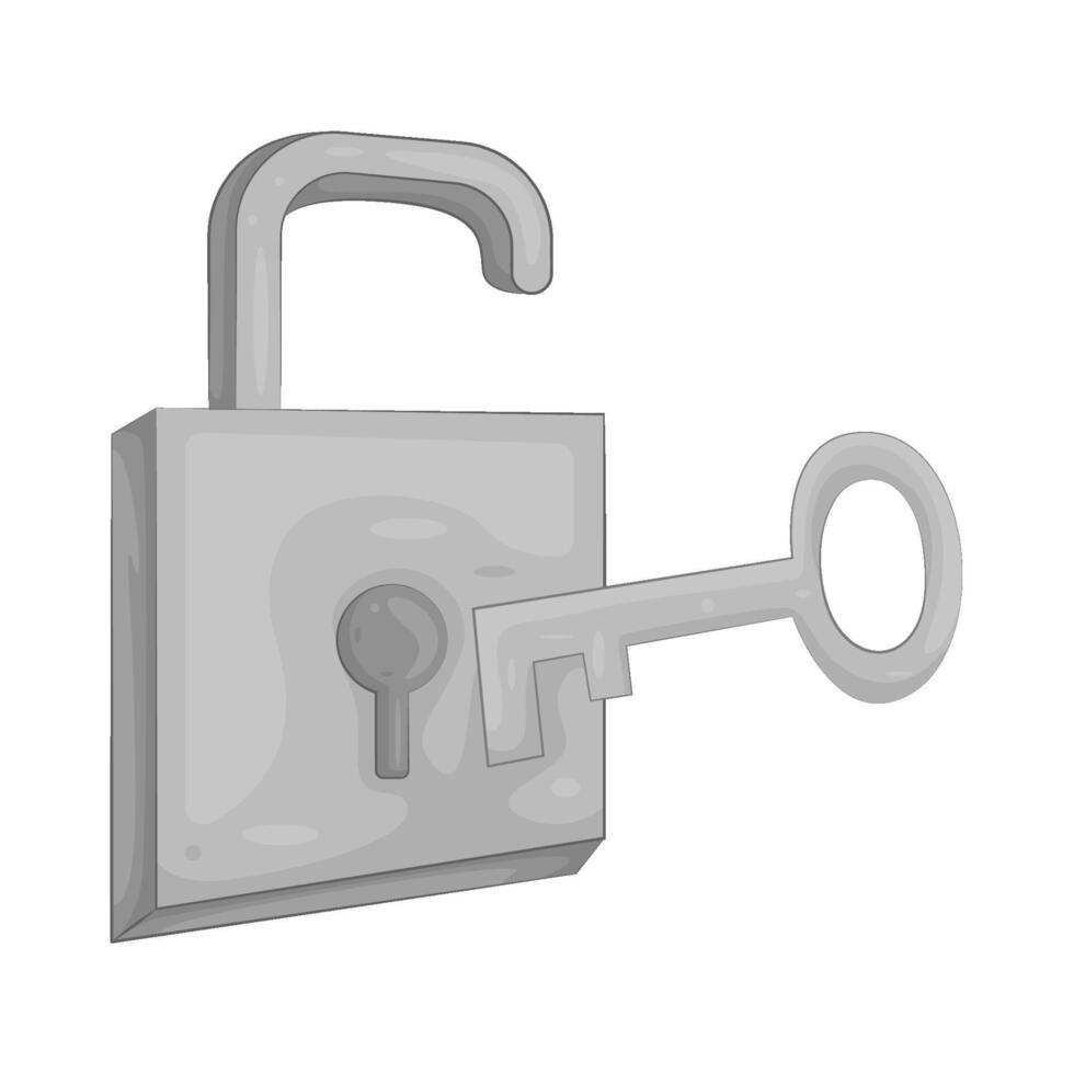 Illustration of open padlock vector