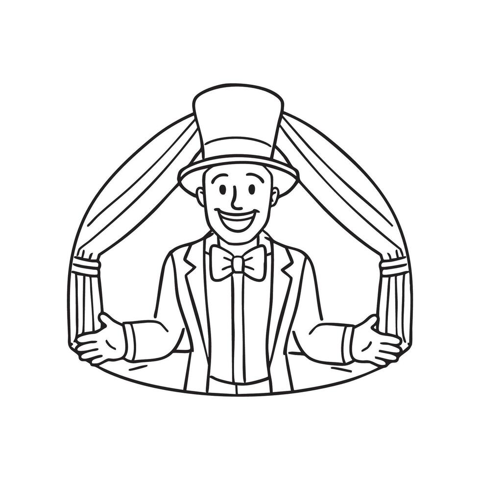A joker laughing loudly, performing tricks for an amused crowd in a lively circus tent vector