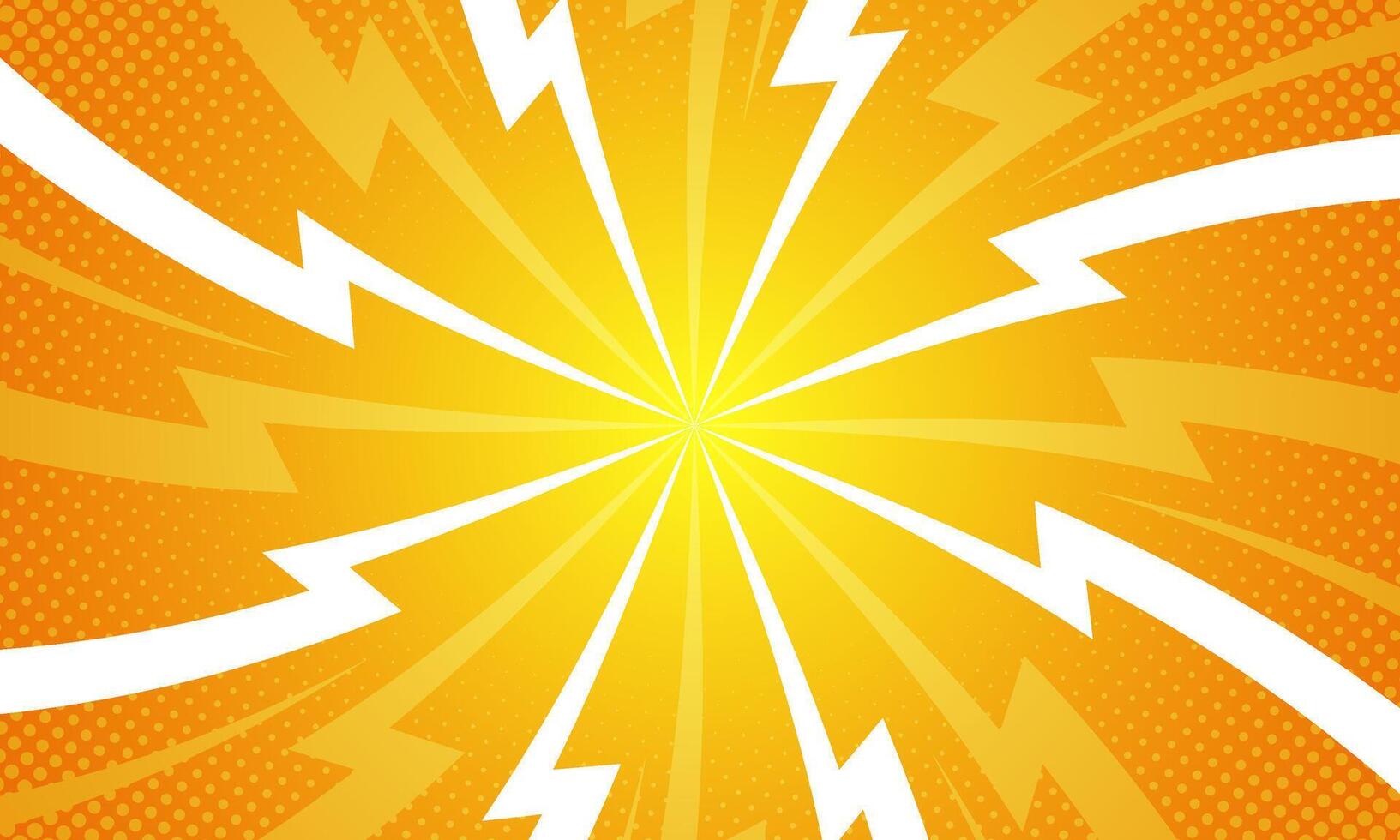 Cartoon style vibrant yellow sunburst background. vector