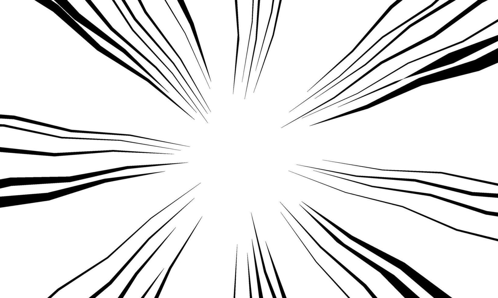 Comic style black dynamic sunburst background. vector