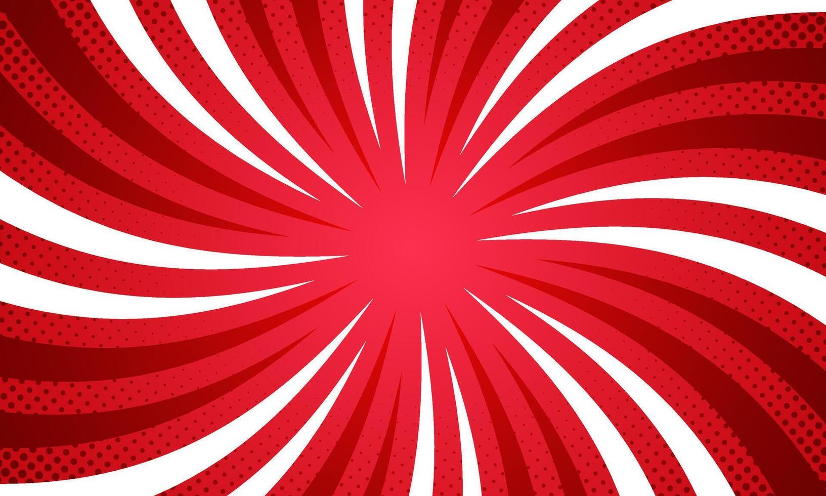 Cartoon style vibrant red spiral sunburst background. vector