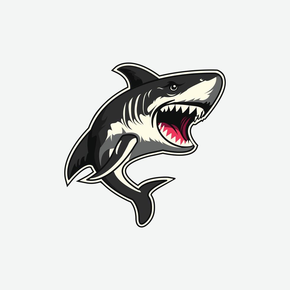 shark icon logo illustration minimalist design. vector