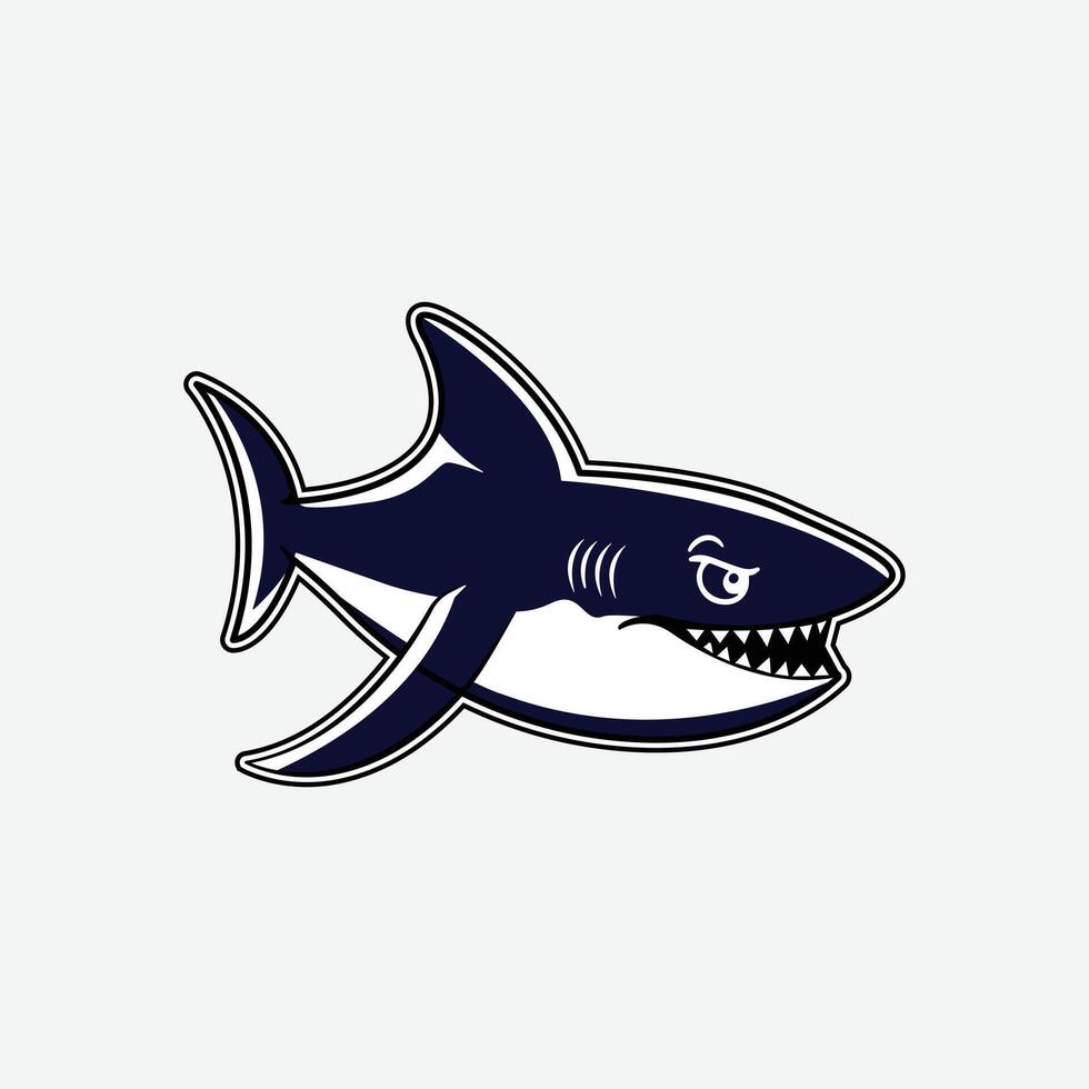 shark icon minimalist illustration design. vector