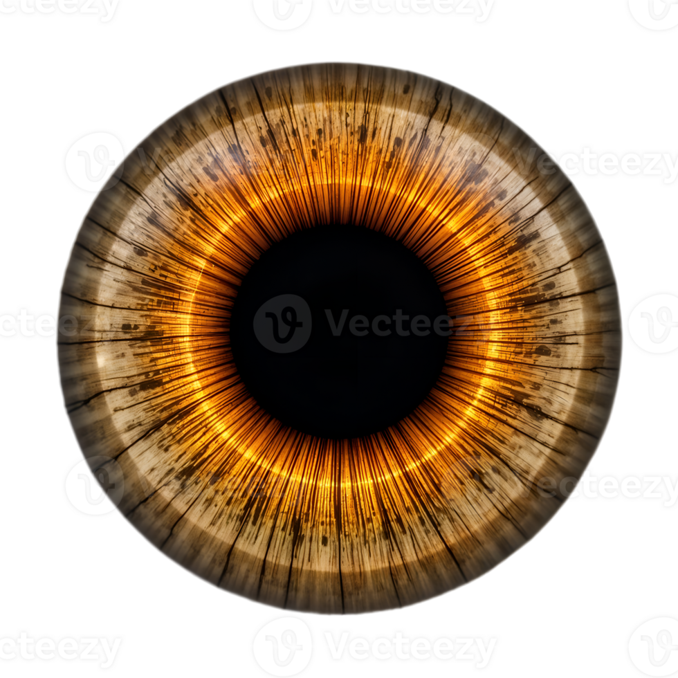 Macro View of Emerald Green Human Iris with Intricate Patterns on Transparent Background png