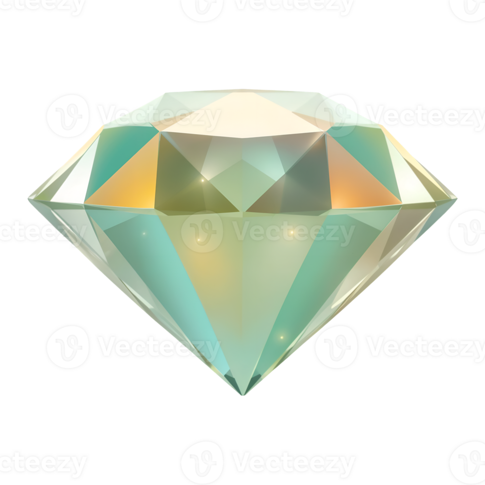Glossy 3D Pastel Gradient Diamond Icon on Transparent Background png