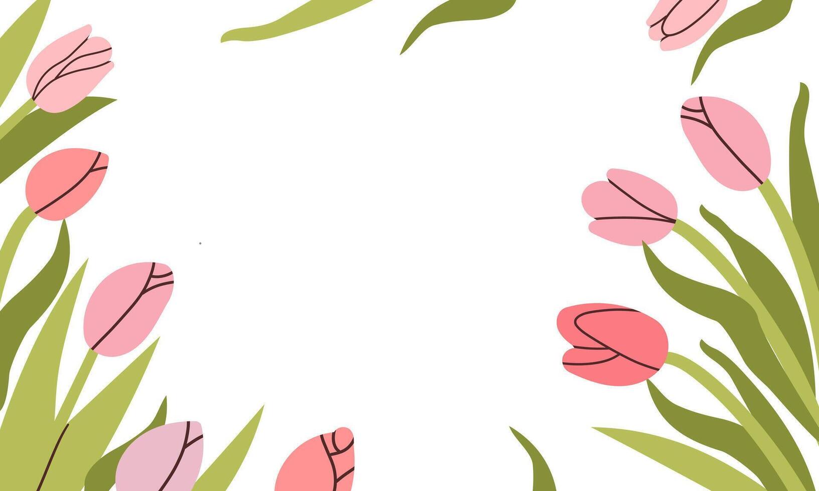 Trendy Mother's Day card, banner, poster, flyer, label or cover with flowers frame, abstract floral pattern in mid century art style. Spring summer bright abstract floral design template vector