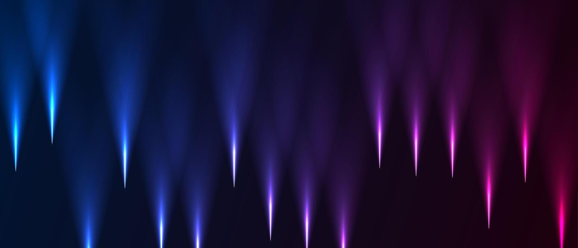 Blue purple neon laser rays abstract tech background vector