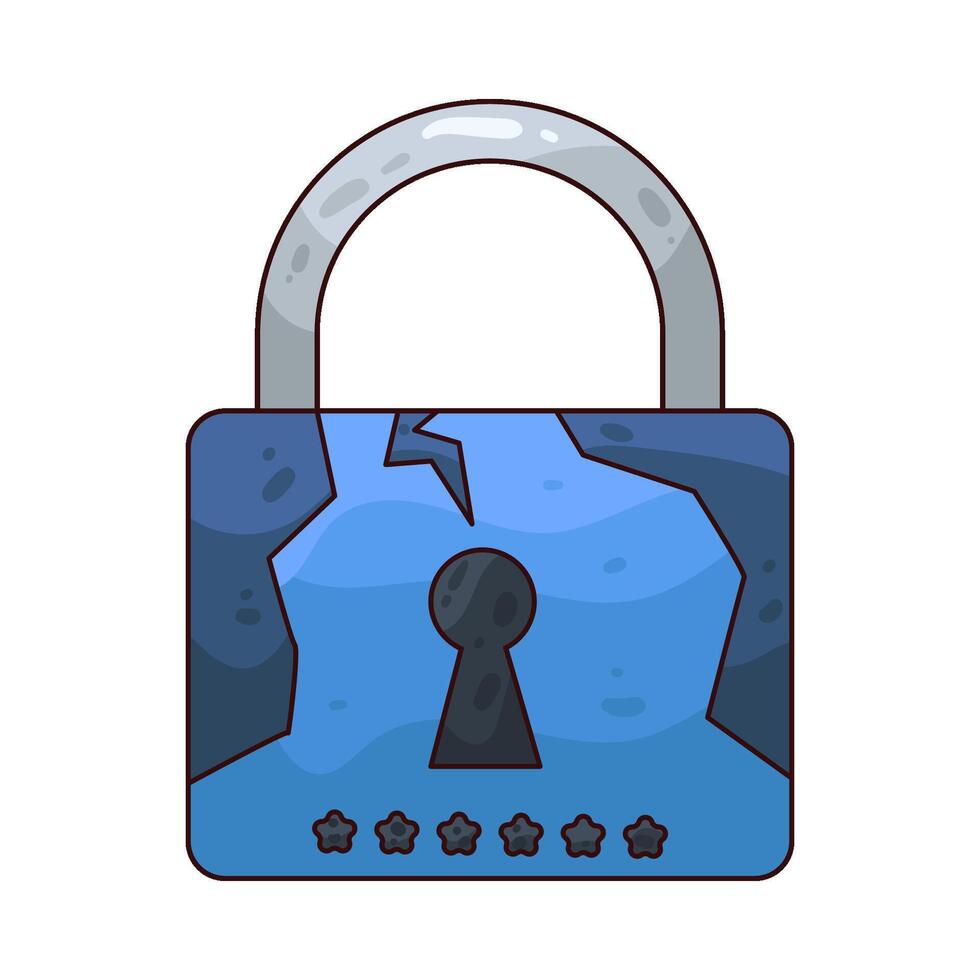password cracked illustration vector