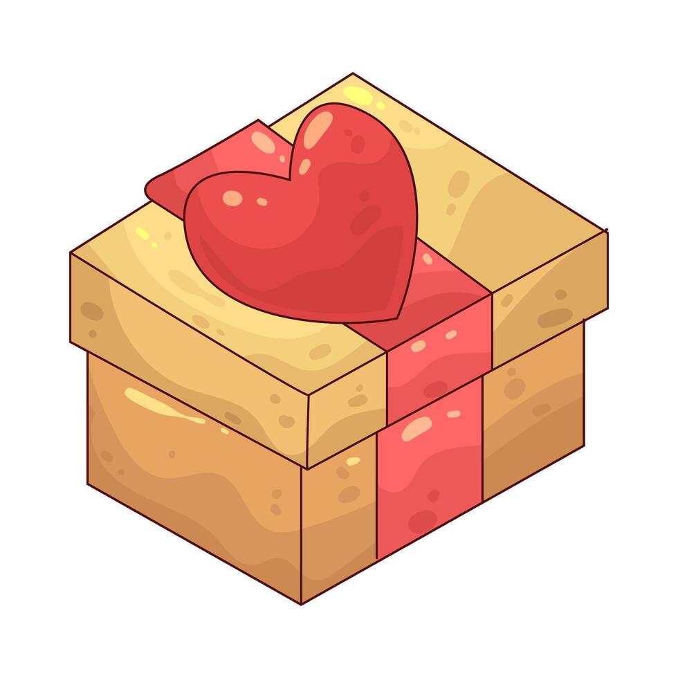 Gift Box with a Heart vector