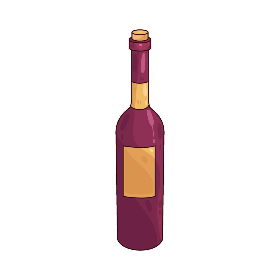 Wine bottle illustration vector