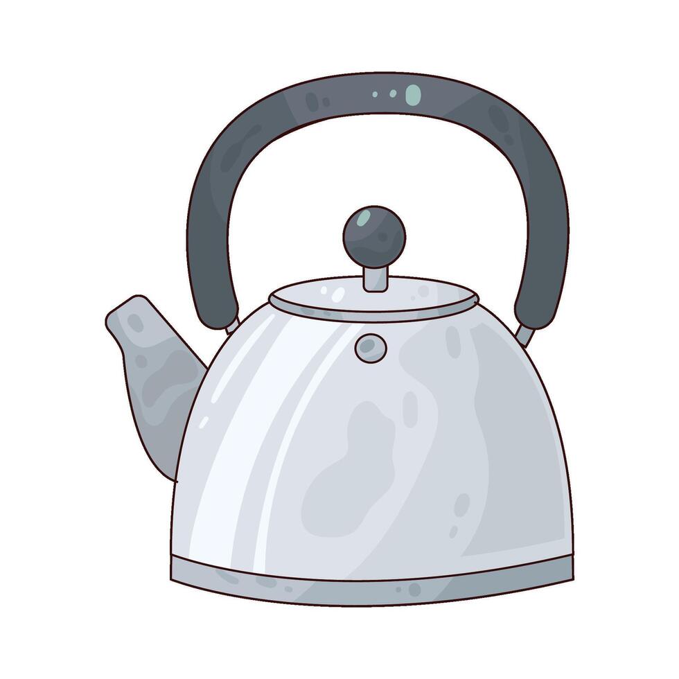 Tea kettle illustration vector
