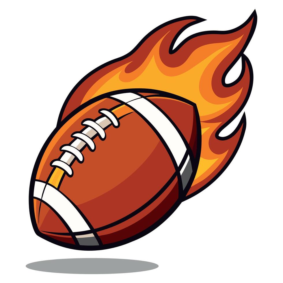 A Football Ball With Fire Floating On White Background Illustration Design vector