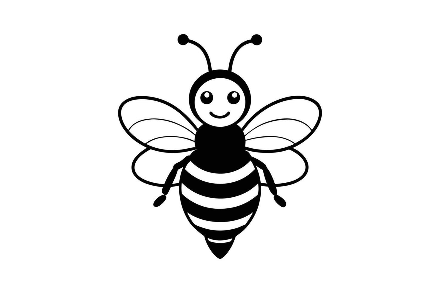 Modern Black and White Bumblebee Symbol vector