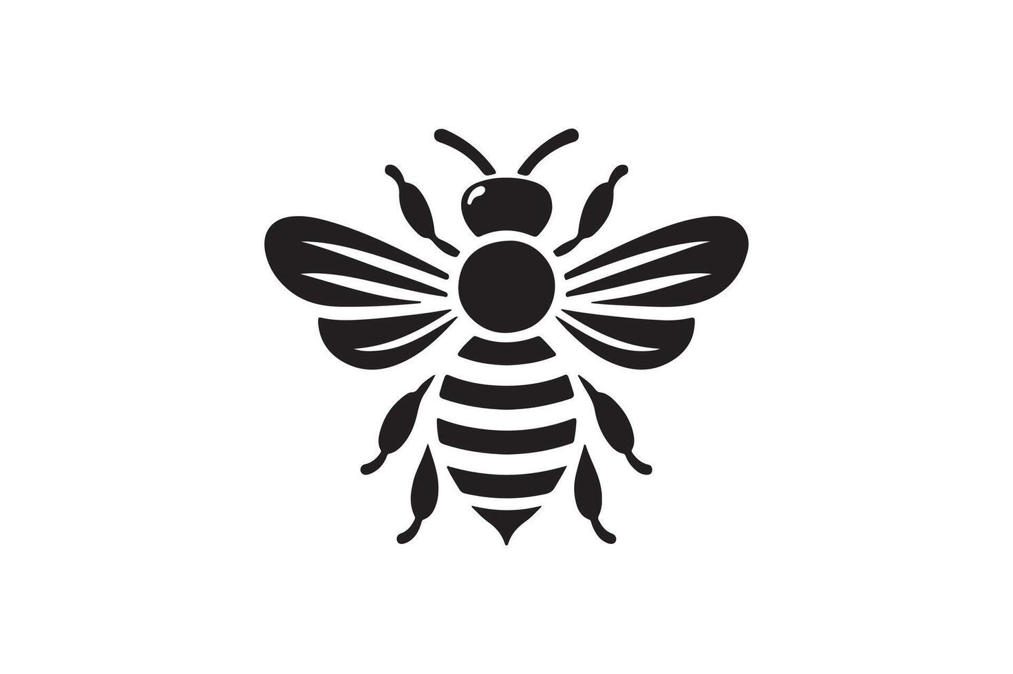 Flying Bee Logo with Geometric Wings vector