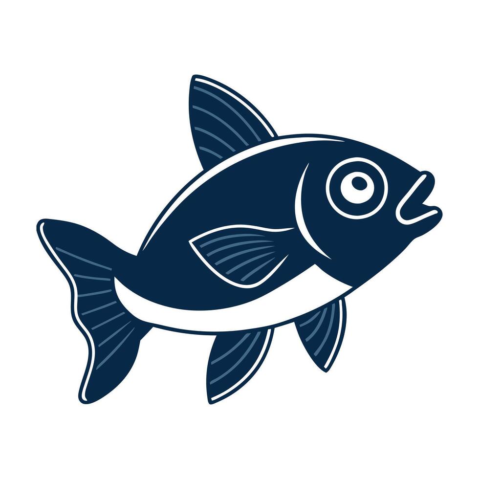 a fish with a big mouth and a big head vector