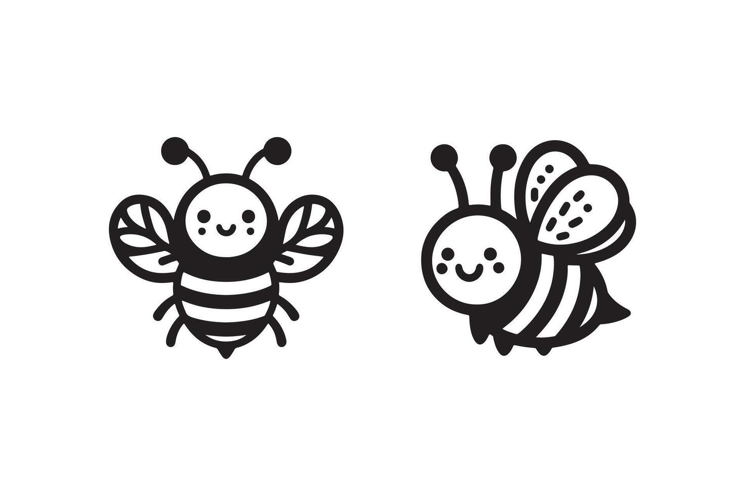 Simple Bee Icon in Monochrome Style vector