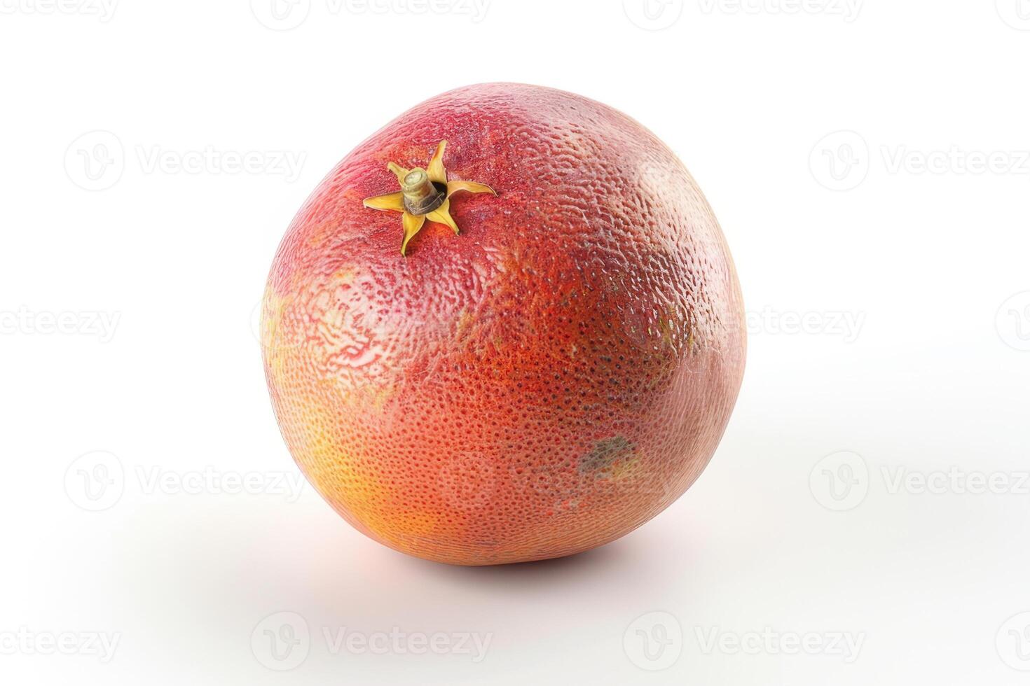 A red fruit with a yellow star on it photo