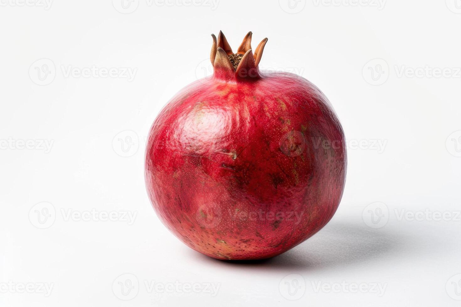 A pomegranate is shown on a white background photo