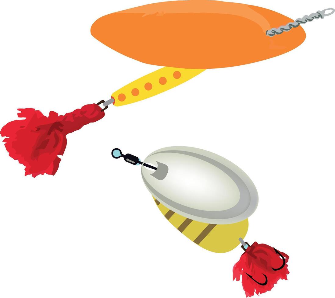 A fishing lure and a fishing hook vector
