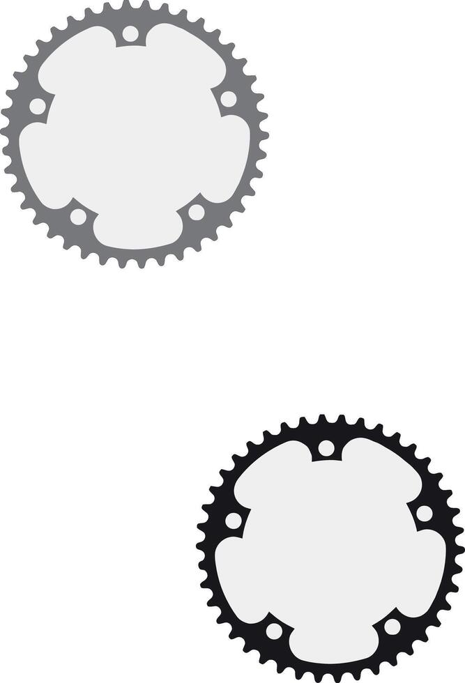 A bicycle chainring and sprocket are shown vector