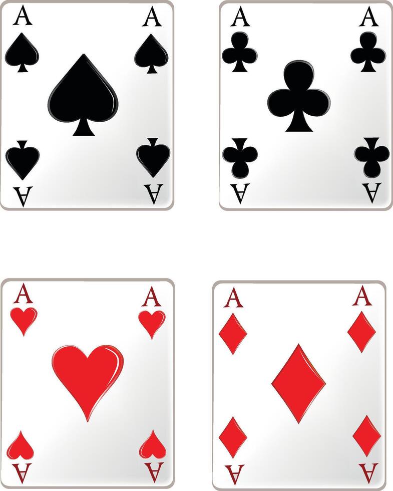 Four playing cards vector