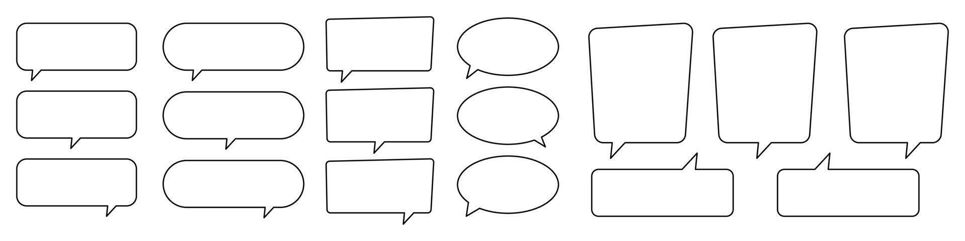 Collection of line speech bubble, line speech balloon, chat bubble. vector