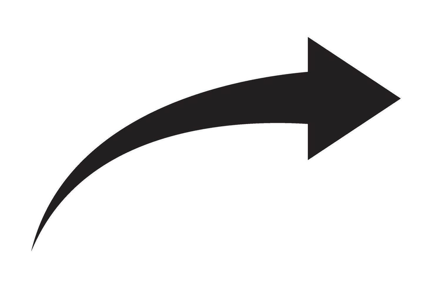 Curved arrow icon, Curved arrow sign. vector