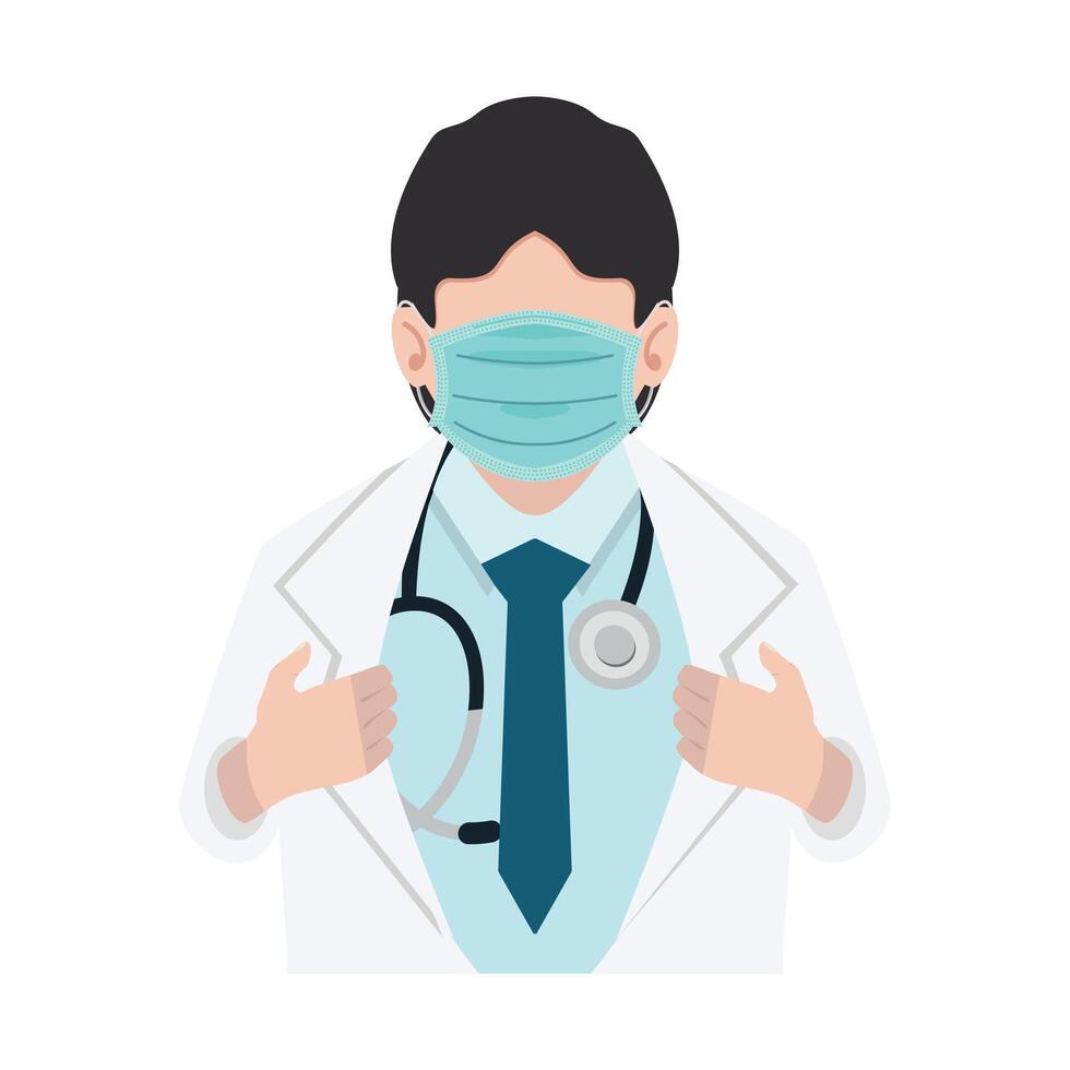 Illustration of Doctor Wearing Mask vector