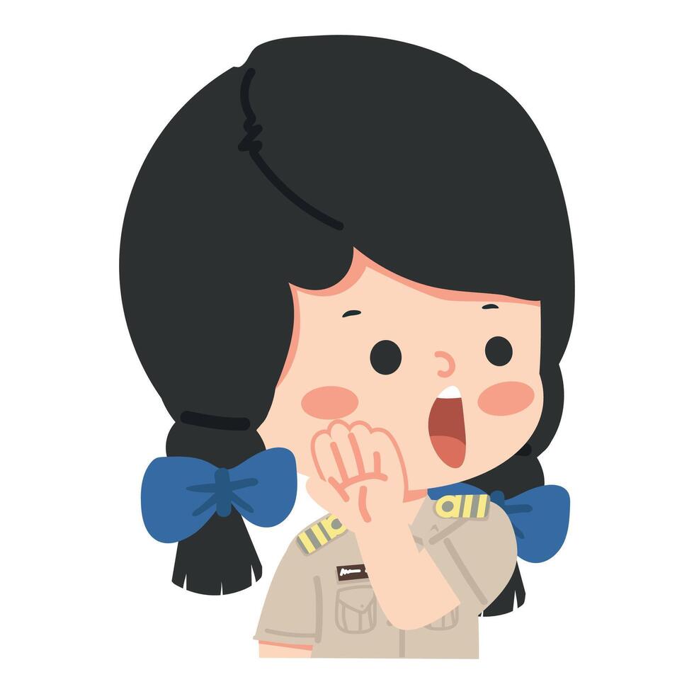 Teacher making a whispering gesture vector