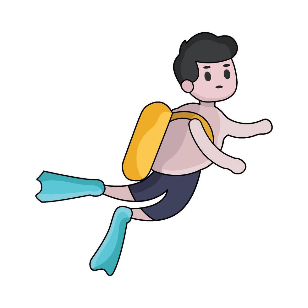illustration of diver vector