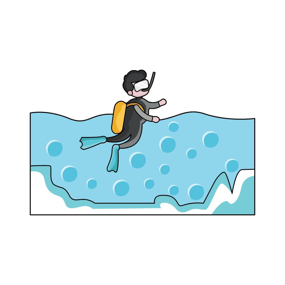 illustration of Ice Diving vector