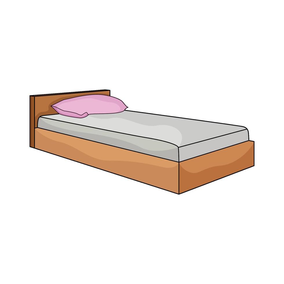 illustration of Single bed vector