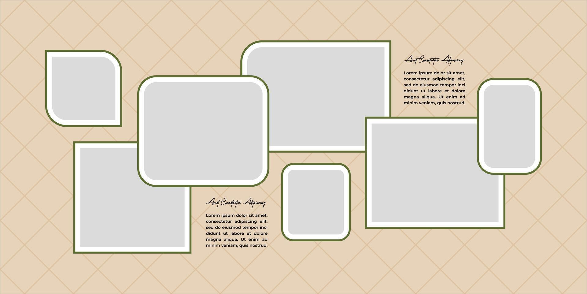 Design Picture Blank collage frame template for photos and images vector