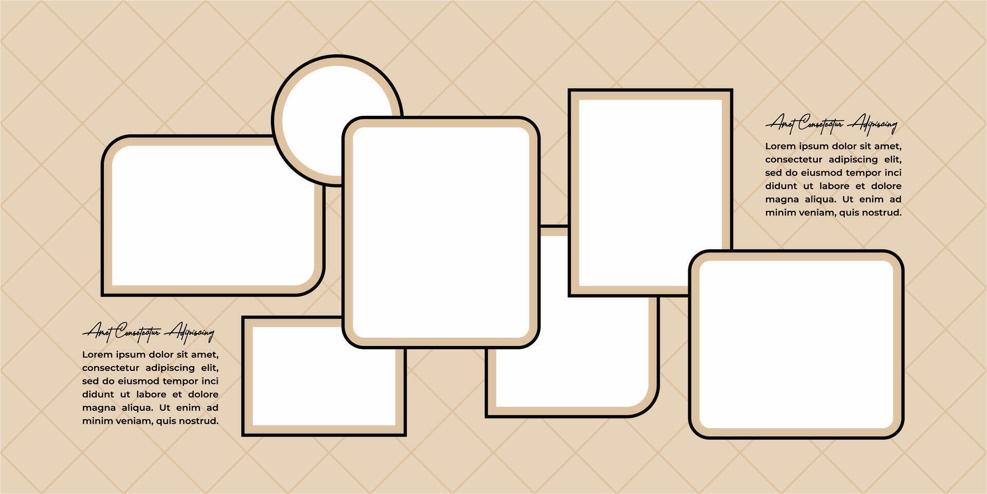 Pictures or photos frame collage design template vector