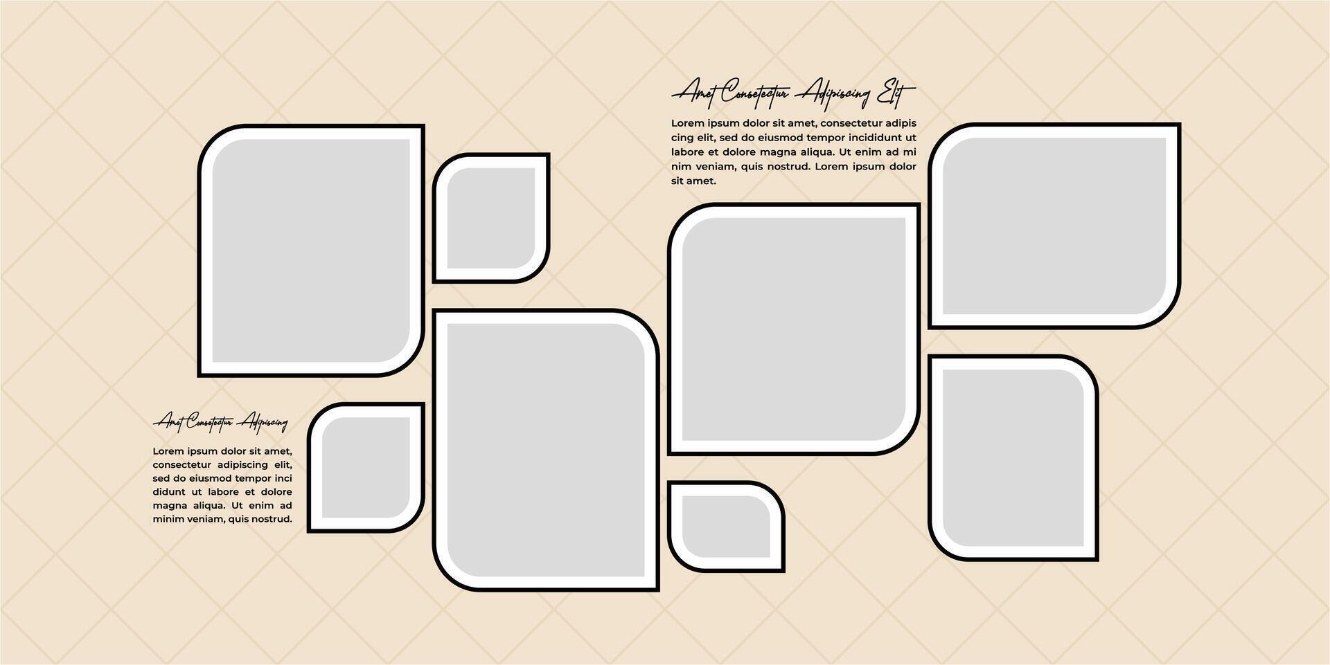 Picture Photo frame collage modern concept design vector