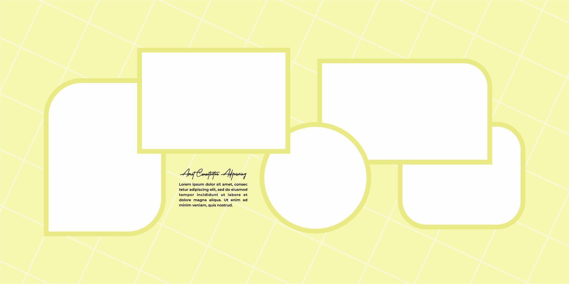 Picture collage grid layout abstract photo frames template vector