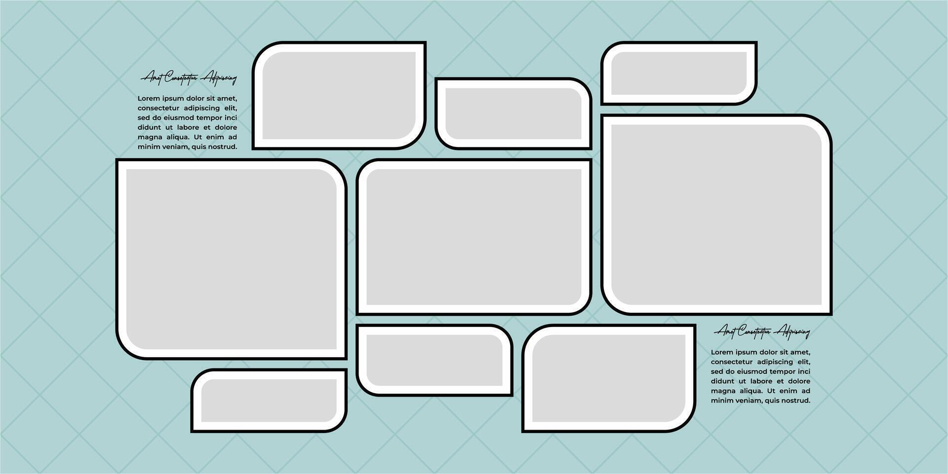 design photos frame collage and digital photo wall vector