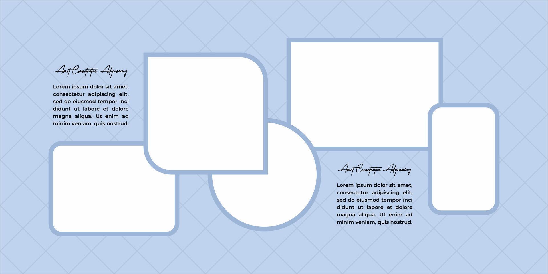 Blank Picture abstract photo frames and digital photo wall template vector