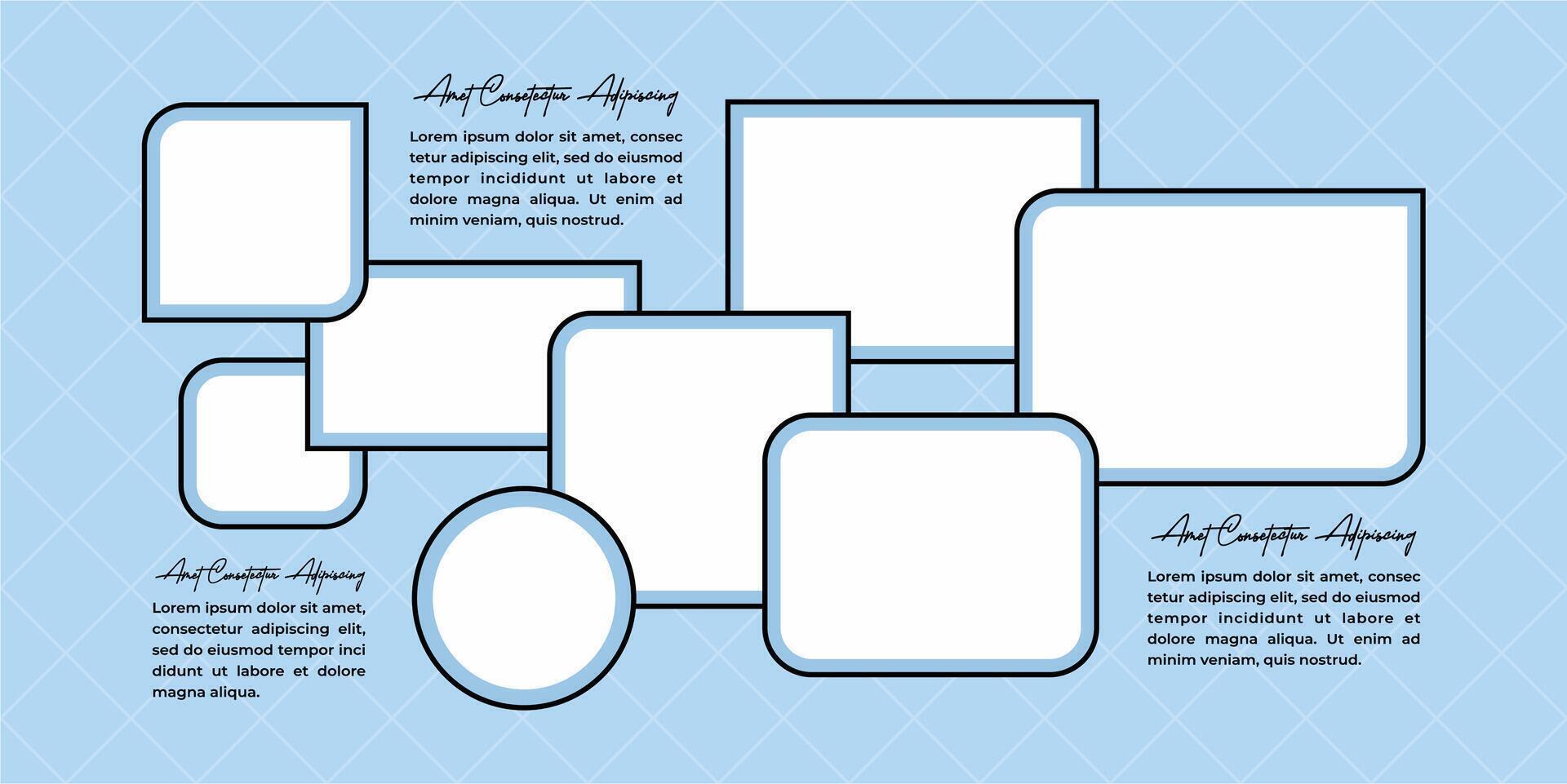 Blank Picture Collage photo template design vector